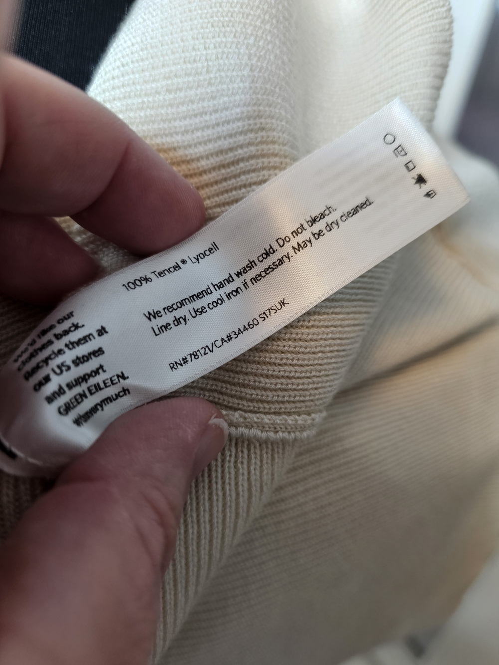 Eileen Fisher Cream Cold-Shoulder Knit Sweater - Picture 6 of 6